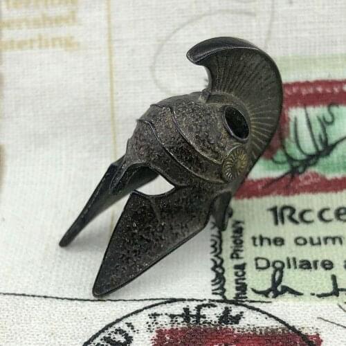 EDC Brass Knife Beads Black Spartan Helmet Umbrella Cord Knife Beads Flashlight Pendant Outdoor Pocket Tools