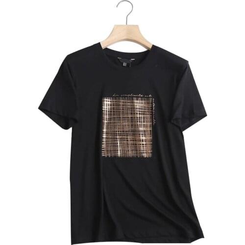 Harajuku Tshirt England Style Vintage Letter Print O-neck Cotton Summer T Shirt Women Camisetas Verano Mujer 2021 Tops Women Tee