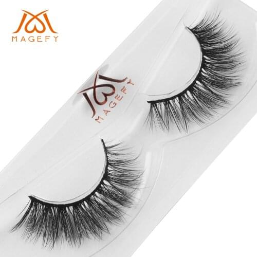 MAGEFY Faux Mink Hair False Eyelashes Natural Wispy Lashes Handmade Cruelty-free Criss-cross Eyelash Extension Eyes Makeup