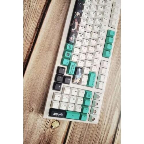 Japan Anime Demon Slayer Design Green Tanjiro Nezuko Keycap PBT Sublimation Cherry Highly Mechanical Keyboard Keycaps Cherry MX