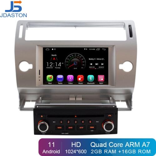 JDASTON Android 10 Car DVD Player For Citroen C4 Quatre Triumph Multimedia Video Player 2G RAM WIFI GPS Navigation Radio Stereo