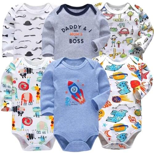 6PCS/LOT Baby Rompers 2019 long Sleeve 100%Cotton overalls Newborn clothes Roupas de bebe boys girls jumpsuit&clothing
