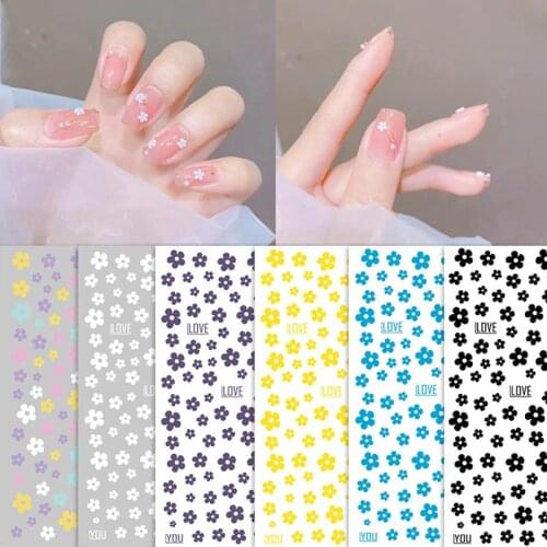 Colorful Flower Nail Stickers For Nails Self Adhesive Silders Hyuna Style Nail Decal Art Nail Sticker Manicure Nail Decoration