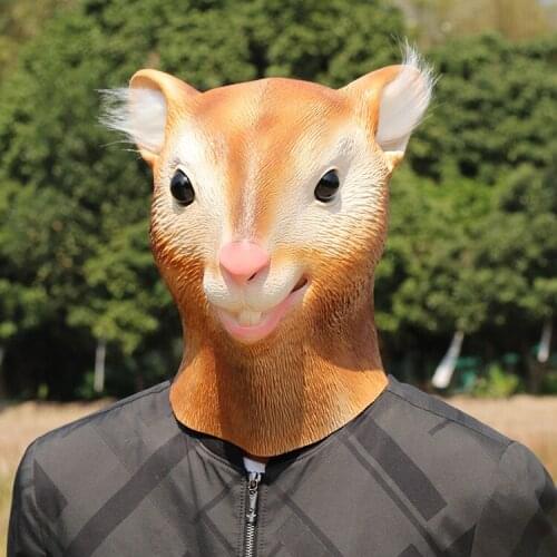 Latex Squirrel Mask Halloween Animal Mask Cosplay Masquerade Party Funny Headgear