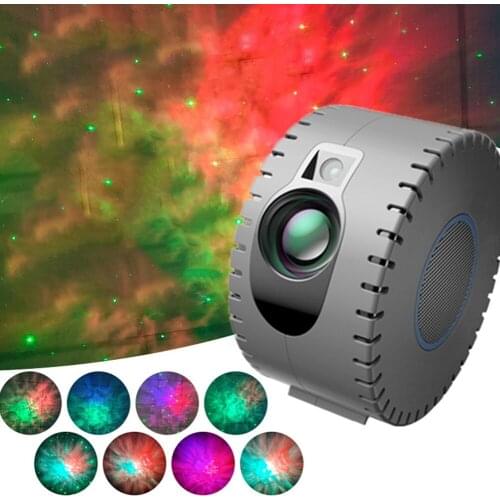 Laser Galaxy Starry Sky Projector Rotating Water Waving Night Light Home Atmosphere Colorful Nebula Cloud Lamp Star Projector