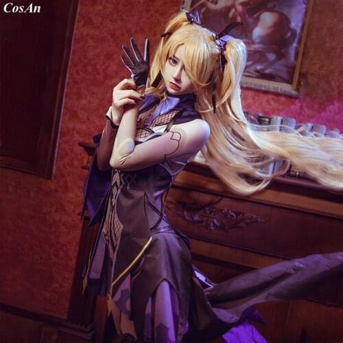 Mobile Game Genshin Impact Fischl Cosplay Costume Initial Skin Fashion Cute Combat Uniform Female Party Role Play Clothing XS-XL