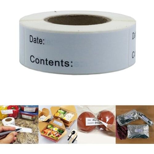 1 Roll Of 125 Pcs Self-Adhesive Removable Freezer Refrigerator Food Storage Paper Sticker Pantry Date Labels White 25X75mm