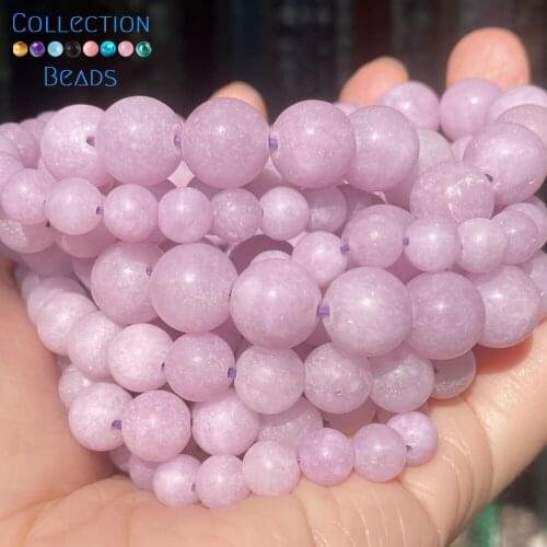 Natural Matte Spodumen Stone 6-10 MM Spacer Loose Round Shape Bead For Jewelry Making DIY Bracelets Accessories Wholesale 15"