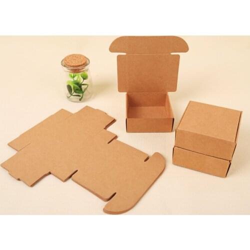 New 30 Pcs/Lot Kraft Paper Box Packaging ,Square Gift Box Packaging ,Kraft Gift Cardboard Boxes Small Paper Box