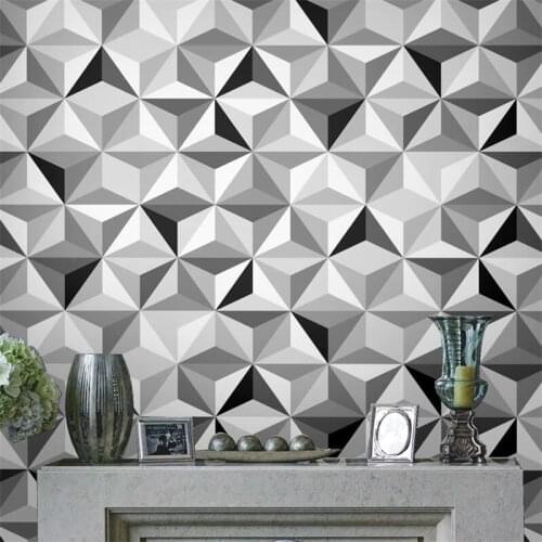 Beibehang New stereo waterproof wallpaper triangle abstract simple wallpaper Bar club KTV barber shop clothing store wallpaper