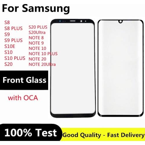 Front Outer Glass For Samsung Galaxy S8 S9 S10 S10E S20 NOTE 10 20 Ultra PLUS Front Outer Glass Lens Outer Touch Panel with OCA