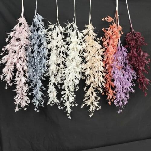 Plastic straight rod pearl flower branch diy Home garden bonsai ornaments wedding party decoration fake flowers