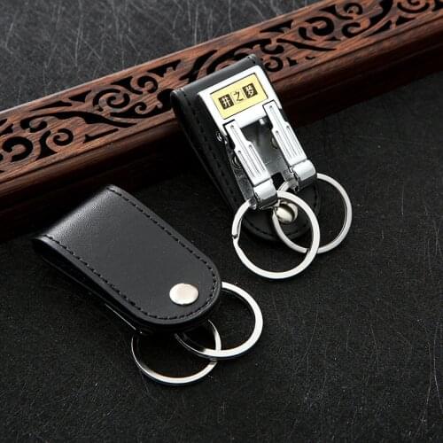 Fashion Mens Business Genuine Leather Belt Buckle Clip 2 Loops Key chain Key Ring Holder Men Apparel Accessories