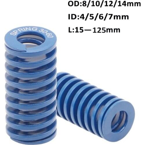 Blue Light Load Mould Die Springs Spiral Stamping Spring Compression Mould Spring OD 8-14mm ID 4-7mm Length 15-125mm