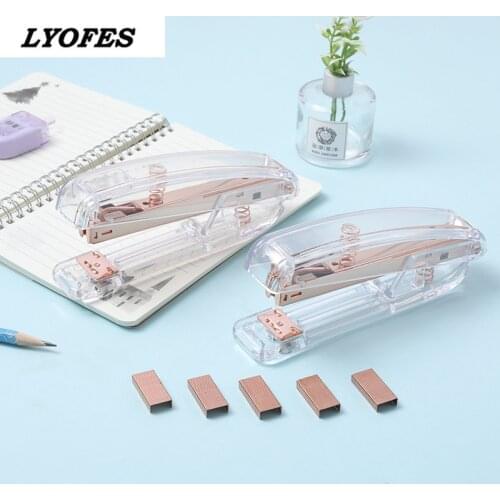 Rose Gold Stapler Edition Metal Manual Staplers 24/6 26/6 Include 100 Staples Office Accessories School Stationery Supplies