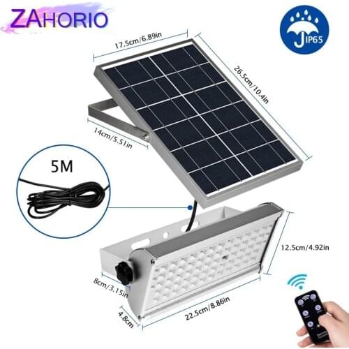 65 Leds Solar Light Super Bright 1500lm 12W Spotlight Wireless Outdoor Waterproof Garden Solar Powered Lamp With Rremote Control