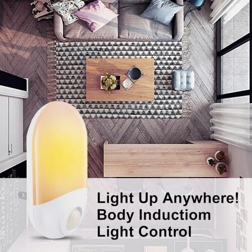 Motion Sensor LED Night Light Wireless PIR Motion Activated Sensing Security Energy Saving Plug In Lamp for Indoor 90-260V