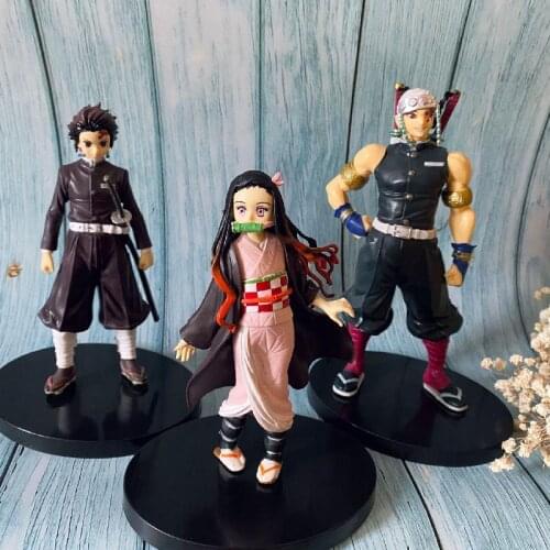 Japanese Figure Anime Demon Slayer Kamen Nidouzi Tanjiro My Wife Zenyi Butterfly Ninja Purgatory Kyojuro Yan Zhu Anime Model