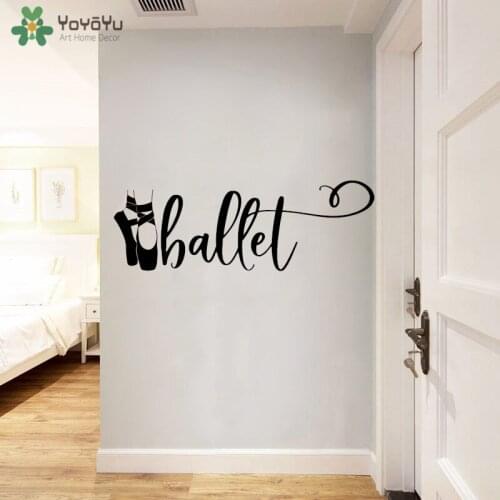 YOYOYU Wall Decal Ballet Wall Stickers Girls Bedroom Dance Studio Vinyl Art Wall Decals Dance Shoes Elegant Temperament QQ90