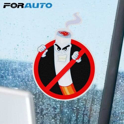 FORAUTO Auto Decoration Funny Car Stickers PVC No Smoking Warning Sticker and decals Car Styling Interior Accessories