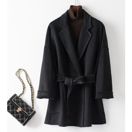 Woollen Suit Coat Womens 2021 New Small Woollen Coat Gentle Double Faced Woolen Coat Autumn and Winter