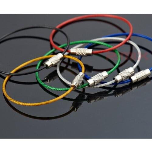 10Pcs/lot Colorful Carabiner Key Chain Camping Buckle Hook Clip Stainless Steel Wire Key Ring Outdoor Small Tool