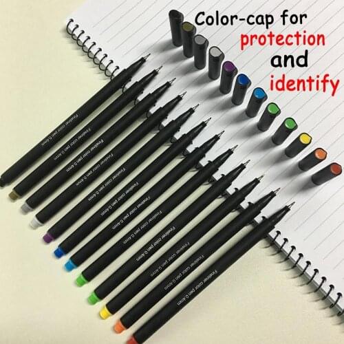 12 Colors Fineliner Pens 0.4mm Art Marker Fine Line Pen for School Office Drawing Painting Ink Coloured Watercolor Stationery