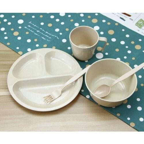 24pcs/Set Picnic Camping Outdoor Plastic Reusable Tableware Dishes Kit