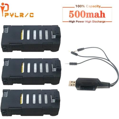 3.7V 500mAh Battery with USB Charger for LF606 SG800 D2 JD-16 S606 M9 M11 Drone Components Accessories Rc Drone Spare Parts