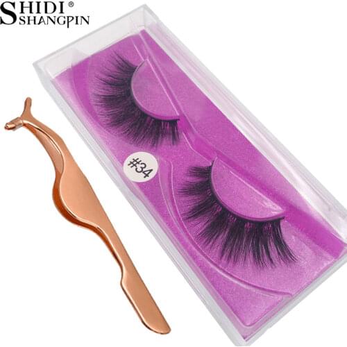 SHIDISHANGPIN 3d false eyelashes natural long Mink false lashes Fluffy False mink lashes soft makeup full strip lashes #34