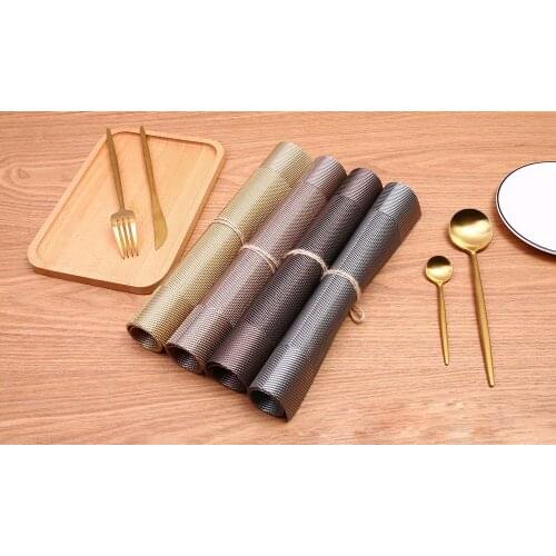 4PCS PVC Heat Insulated Coaster Hollow Out Plate Mat Party Table Decoration Table Mattress