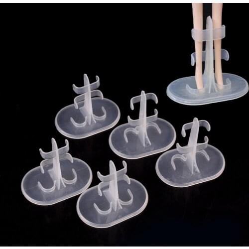 5pcs/lot Clear Doll Stand Display Holder For Dolls Stands Doll Accessories Doll Support Leg Holders Transparent