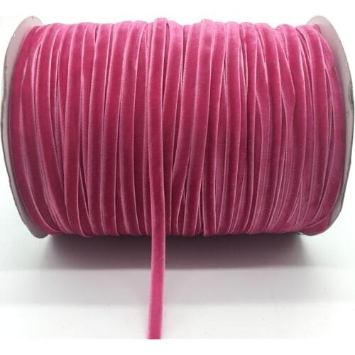 5Yards/lot 1/4" 6mm Rose Soft Comfortable Velvet Ribbon Headband Clips Bow Wedding Christmas Decoration