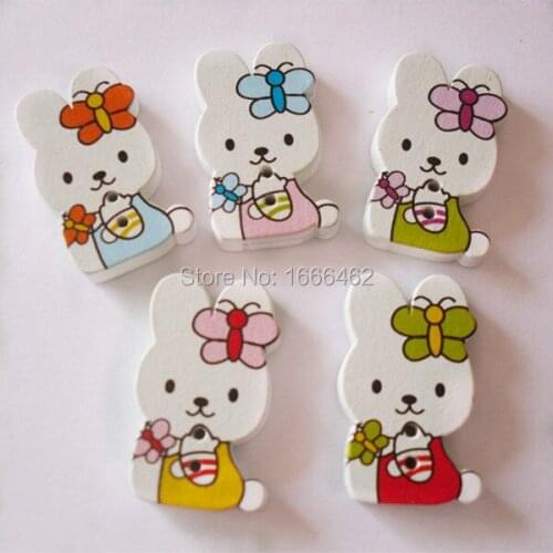 50pcs Mixed 2 Holes Wooden Buttons Sewing and Scrapbook 27mm*17mm Scrapbooking Sewing Accessories