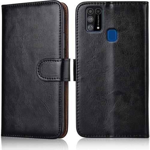 Luxury Flip Book Leather Case for Samsung Galaxy M31 Stand Wallet Phone Bags Cover with Strap