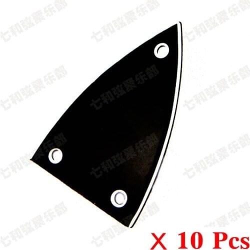 10 Pcs Black Plastic Truss Rod Cover For Acoustic Electric Bass Guitar (HA-1002-10)