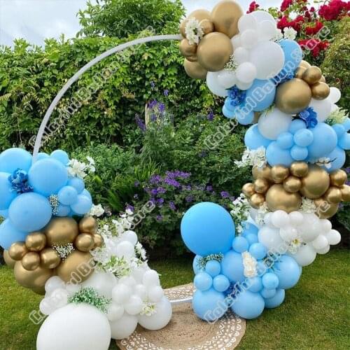 Wedding Birthday Party Decor White Gold Maca Blue Latex Balloon Garland Arch Kit Holiday Event Backgound Baby Shower Decoration