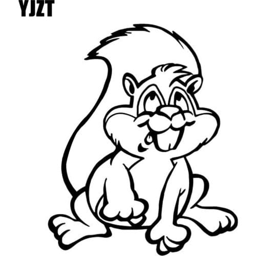 YJZT 13.8CM*16.9CM Cartoon Squirrel Lovely Pattern Car Sticker Bumper Decor Vinyl Decal Black/Silver C4-2413