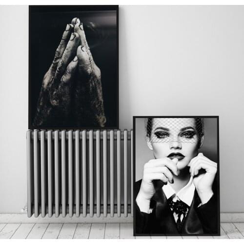Vogue Poster Modern Black And White Canvas Painting Fashion Art Print Wall Pictures for Living Room Bedroom Home Decor No Framed