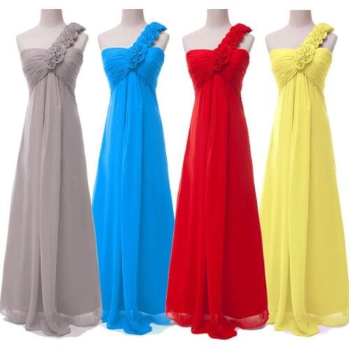 Long Chiffon Bridesmaid Dresses One Shoulder Beading Light Green Black Burgundy Dark Purple Gray Bridesmaid Dress Gown Plus size