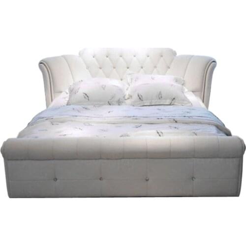 Europe and America Genuine leather bed frame Modern Soft Beds Home Bedroom Furniture cama muebles de dormitorio / camas quarto