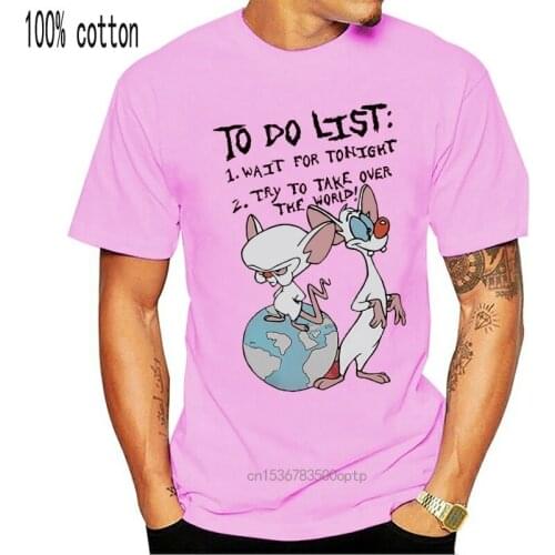 Pinky And The Brain To Do List T-Shirt TEE Shirt Cotton Customize