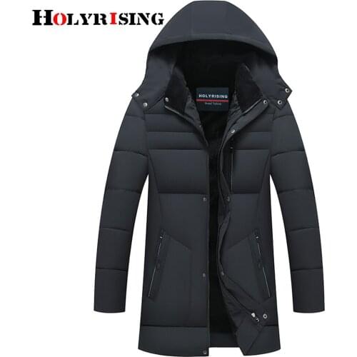 Holyrising winter jacket men thicked мужская одежда warm ropa de hombre solid wind уховик мужской breathable clothing 19335-5