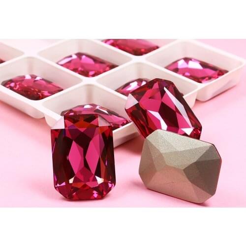 K9 Glass Octagon Strass Big Size 18*27mm Pointed Back Rhinestones Crystal Glitter Loose Diamond 3D Gems For Clothes Jewelry DIY