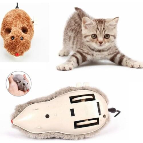 2020 Hot Creative Funny Clockwork Spring Power Plush Mouse Toy Cat Dog Playing Toy Mechanical Motion Rat Pet Accessories