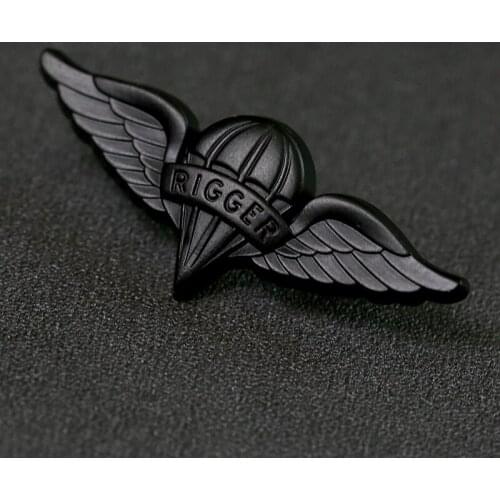 US Rigger Wings Parachutist Metal Badge Umbrella Parachute Chapter Skill Commemorative Medal Brooch Pin For Hat Backpack