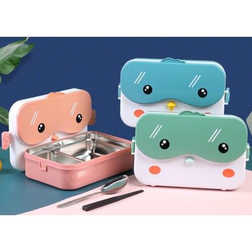 Cute Bento Lunch Box for Kids School Children Japanese Style Stainless Steel Kindergarten Childrens Bread Sandwich Food Box