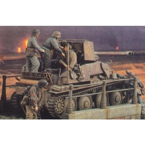 1/35 German assault gun chariot soldiers 3 people (including shells) WWII Resin Model Kit figure Free Shipping