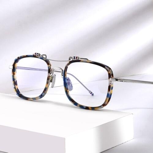 Thom Brand New York TBX816 Fashional Square Eyeglasses metal Frame Men Women Classic Optical Prescription Eyewear Original box