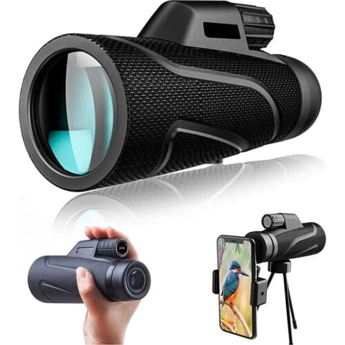 Monocular Telescope High Power 12X42 Monocular with Smartphone Holder & Tripod Waterproof Fog HD Monocular Scope